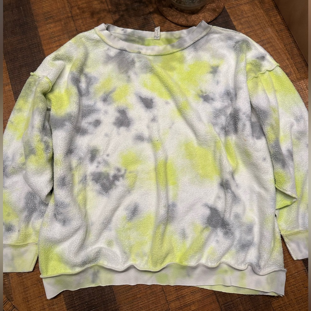 Free People Reversible Tie Dye Oversize Sweatshirt